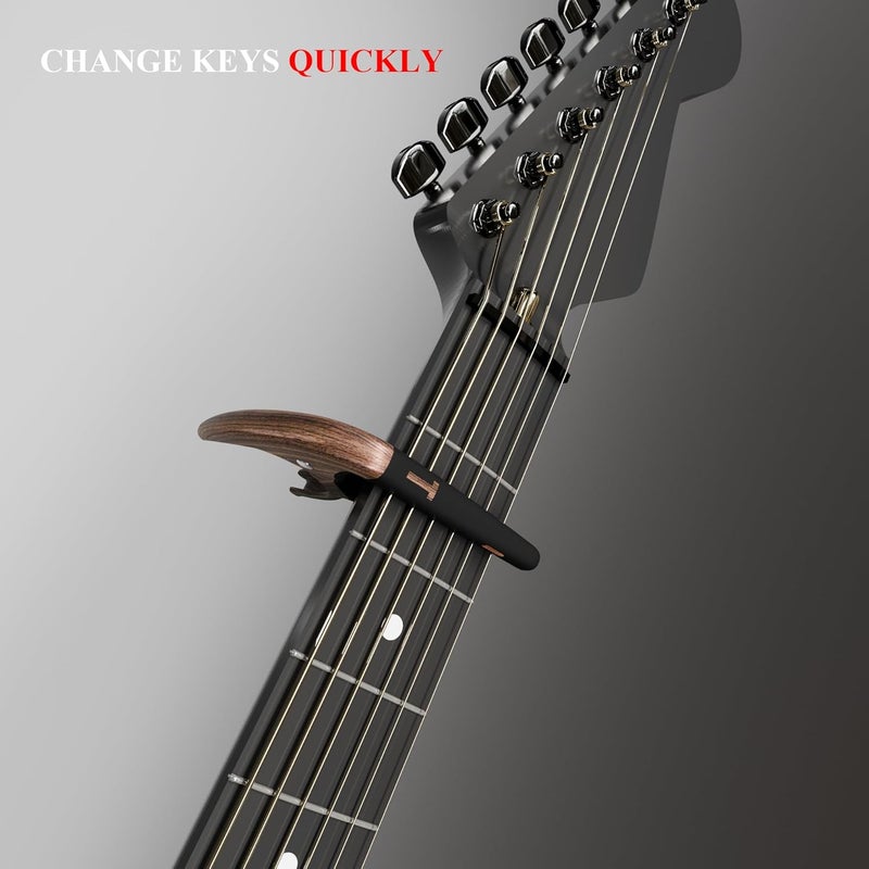 DIDA Capo for Acoustic Guitar, Guitar Capo for Electric Guitar, Ukulele and String Instruments, Guitar Capo, Guitar Kapo, Guitar Clamp (Rosewood) - Image 4